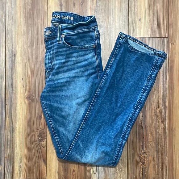 Men’s American Eagle Outfitters Original Bootcut Blue Jeans Size 28/32 Airflex+ - Picture 4 of 5